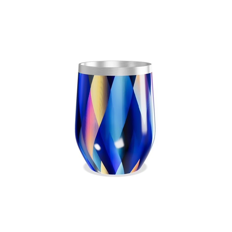 Copo Térmico Slim - Azul Geométrico Metalizado