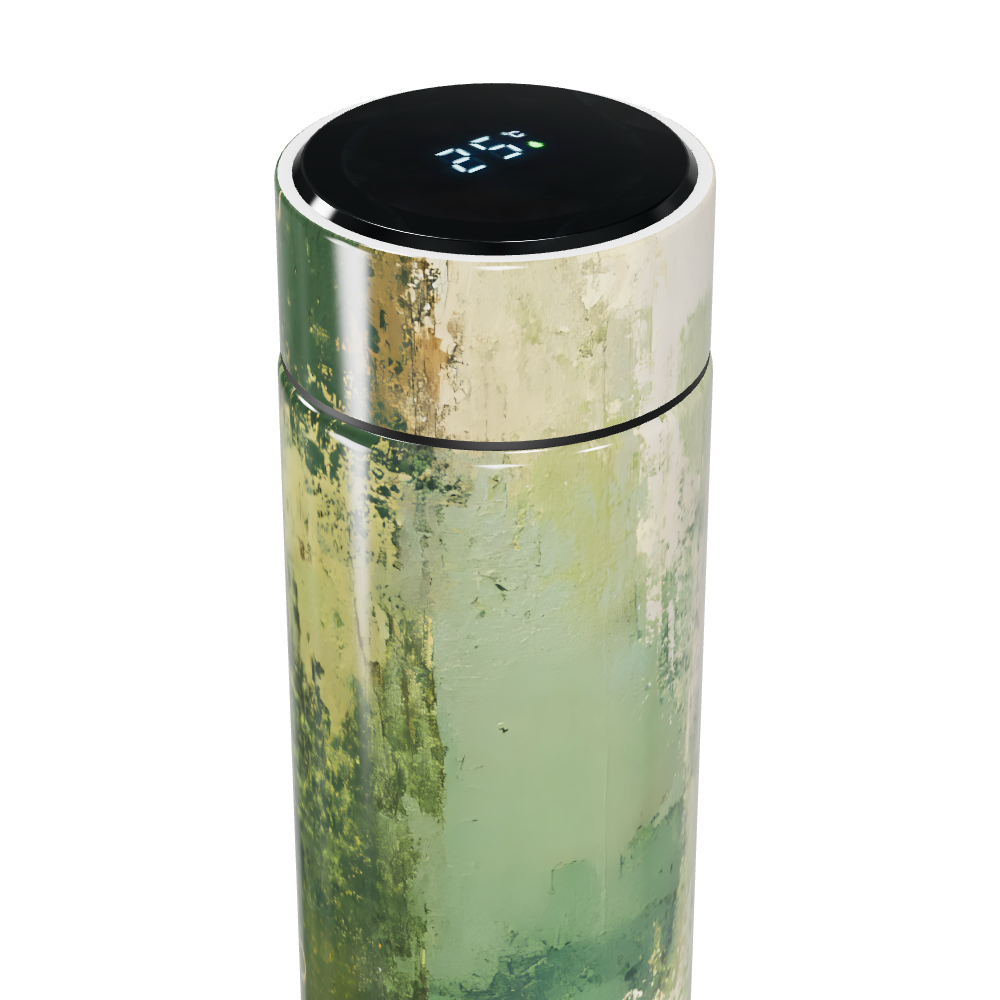 Garrafa Térmica Touch - Pintura Verde Abstrata