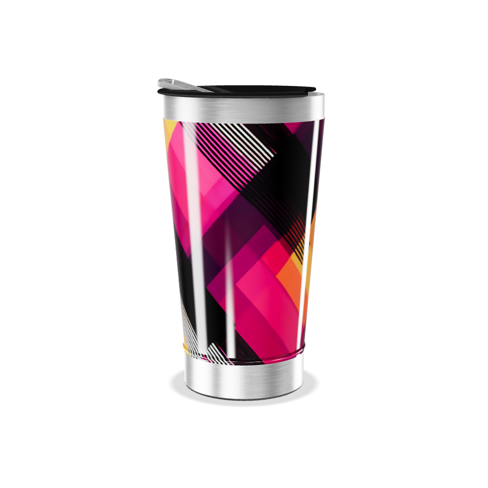 Copo Térmico - Estampa geométrica colorida