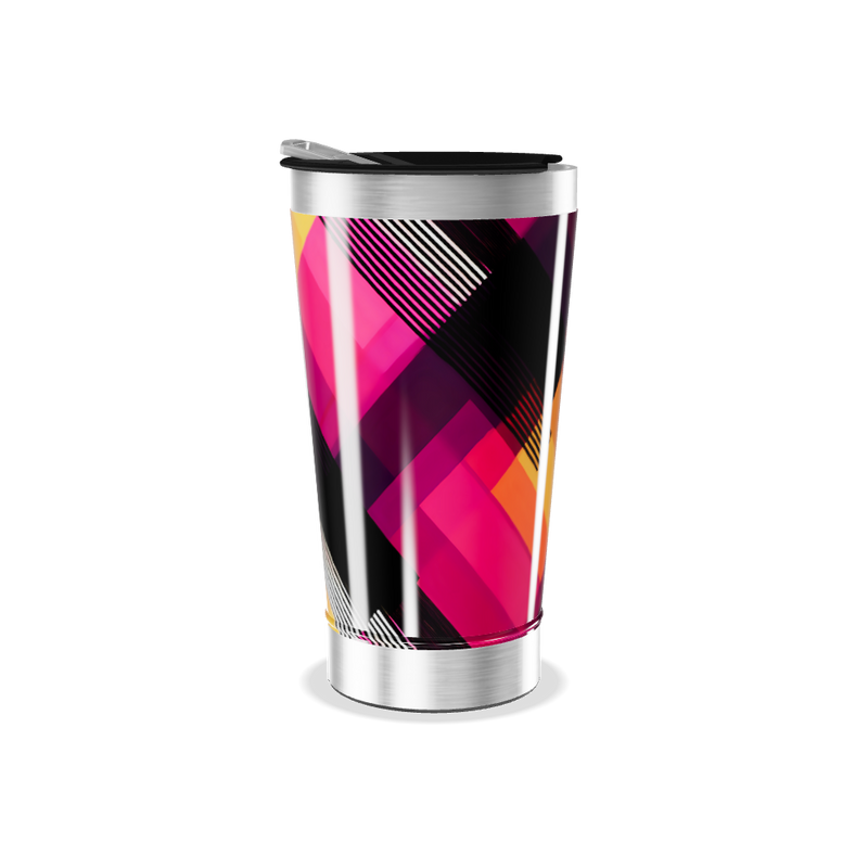 Copo Térmico - Estampa geométrica colorida