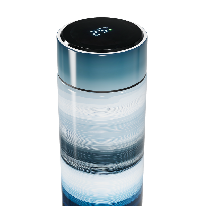 Garrafa Térmica Touch - Azul Listrada Aço Inox