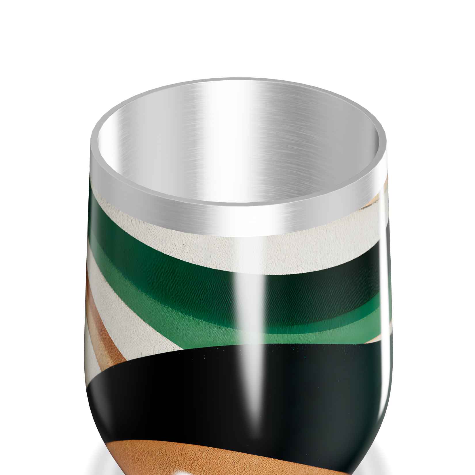 Copo Térmico Slim - Listras Verde e Marrom