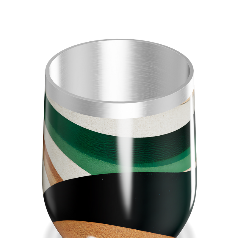 Copo Térmico Slim - Listras Verde e Marrom