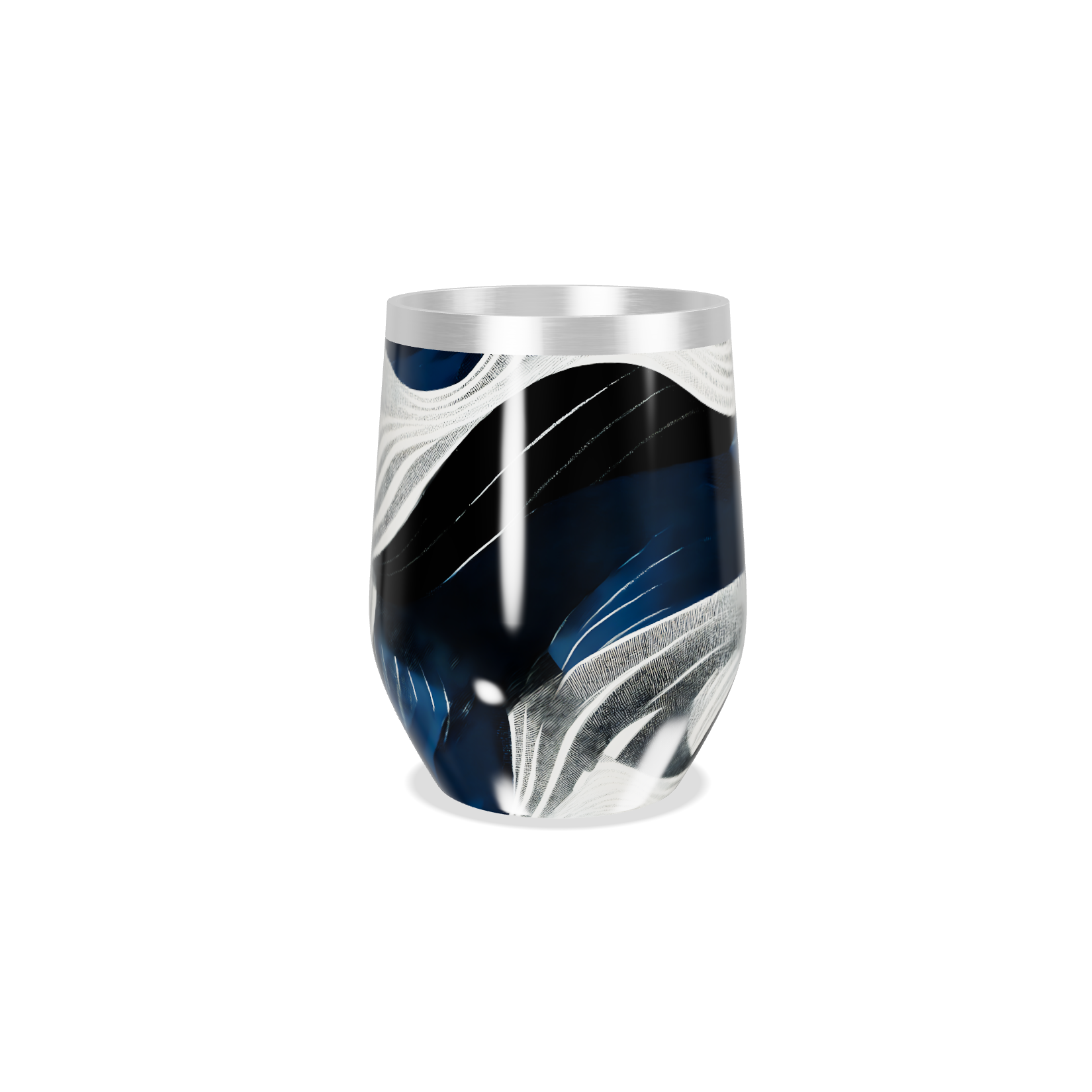 Copo Térmico Slim - Preto e Branco Marmorizado