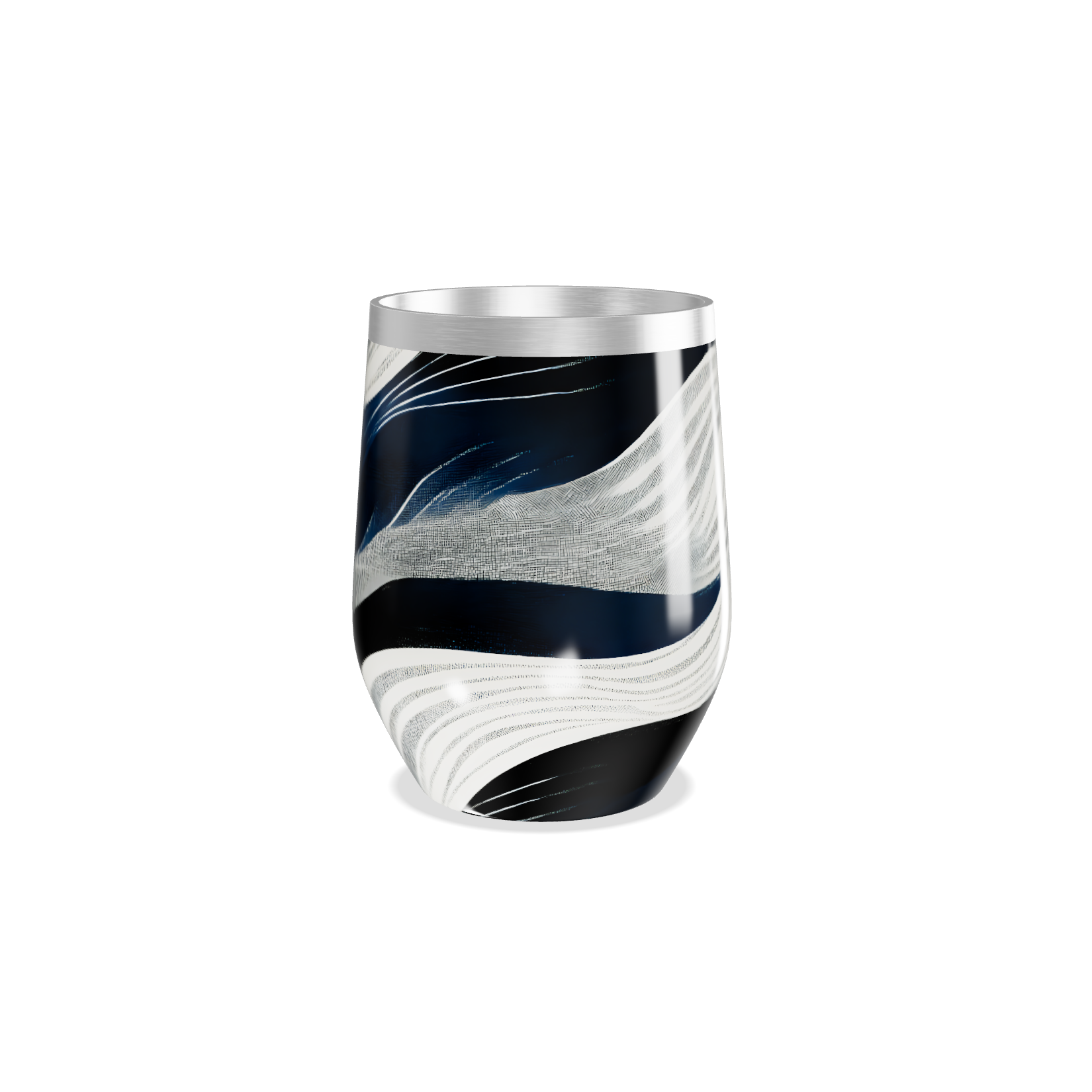 Copo Térmico Slim - Preto e Branco Marmorizado