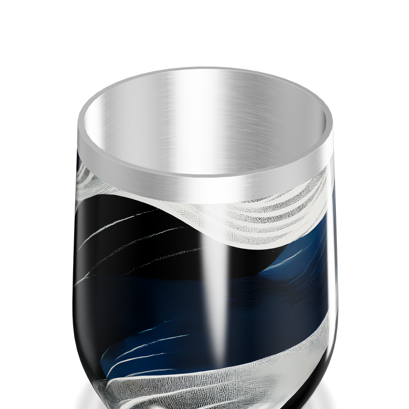 Copo Térmico Slim - Preto e Branco Marmorizado