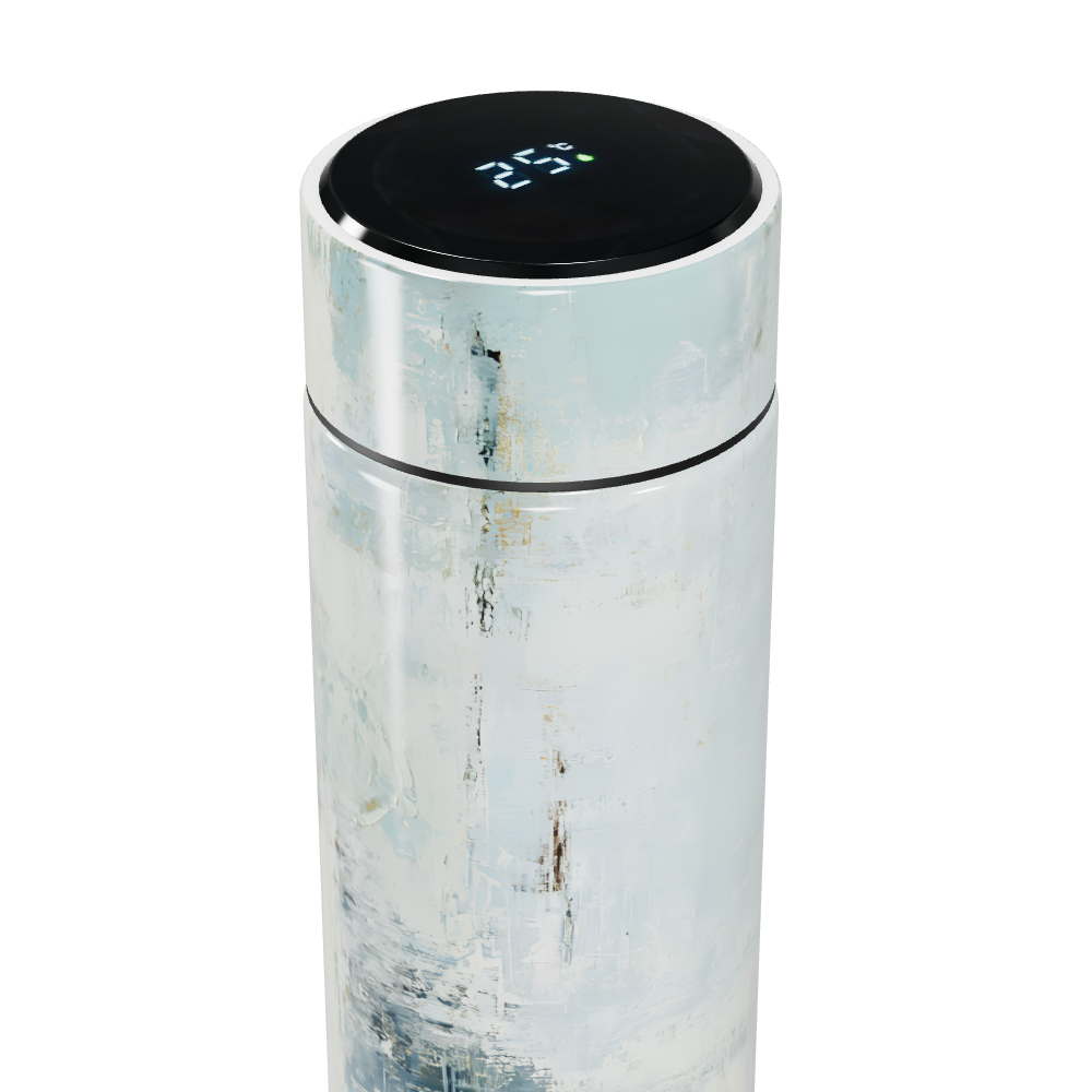 Garrafa Térmica Touch - Branco Digital Inox