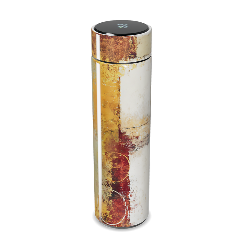 Garrafa Térmica Touch - Metálica Amarela Abstrata