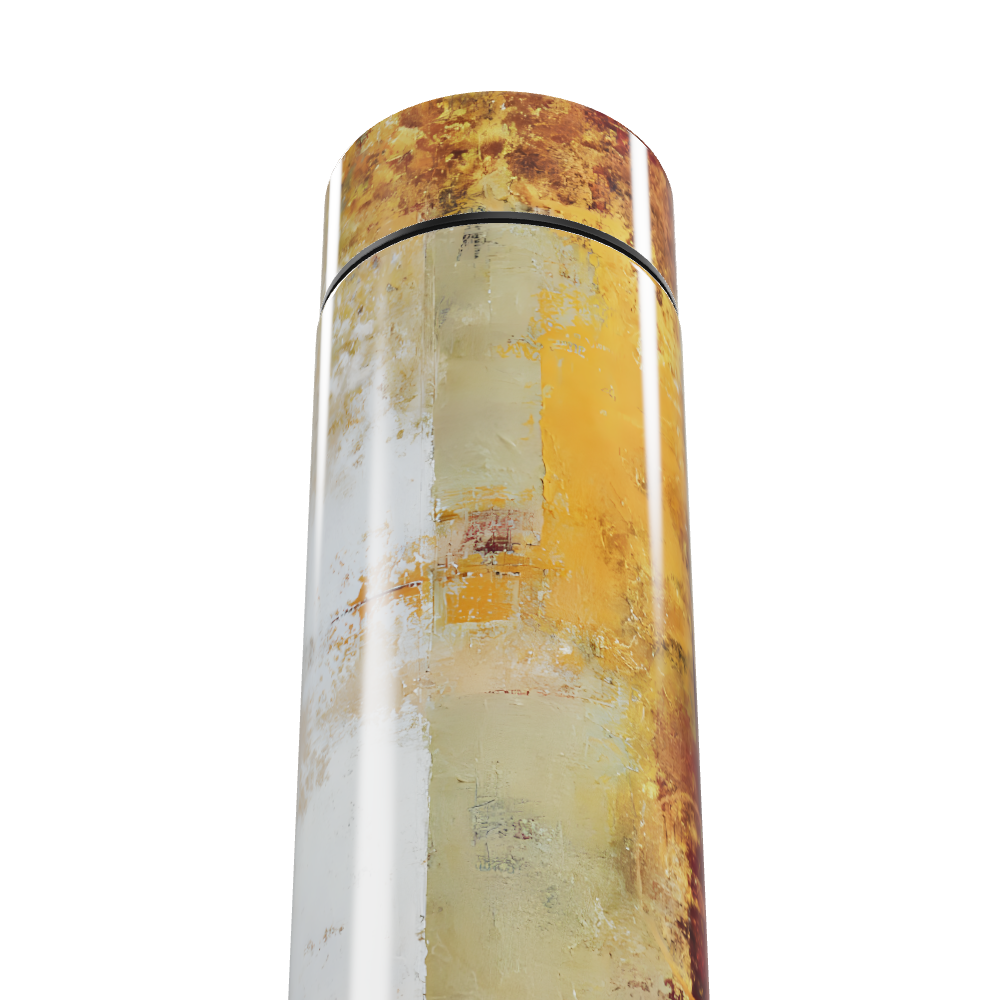 Garrafa Térmica Touch - Metálica Amarela Abstrata