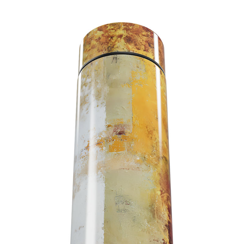 Garrafa Térmica Touch - Metálica Amarela Abstrata