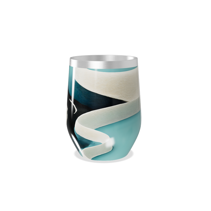 Copo Térmico Slim - Azul com Faixa Decorativa