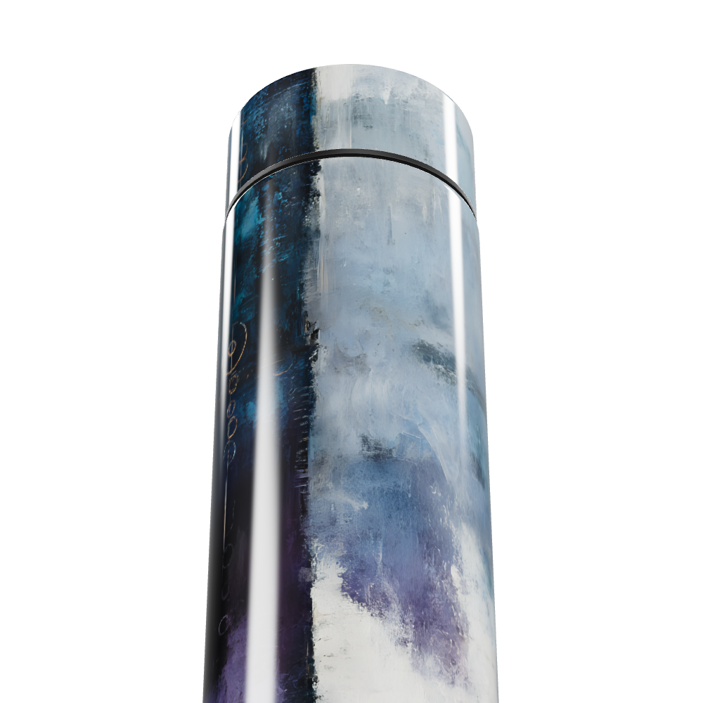 Garrafa Térmica Touch - Design Abstrato Azul