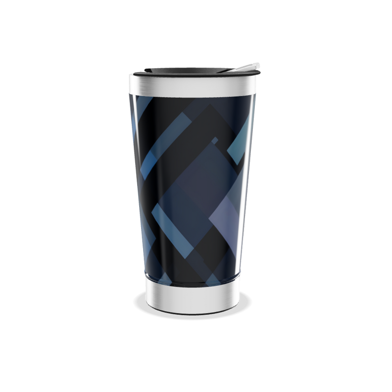 Copo Térmico - Aço Inox Azul Geométrico