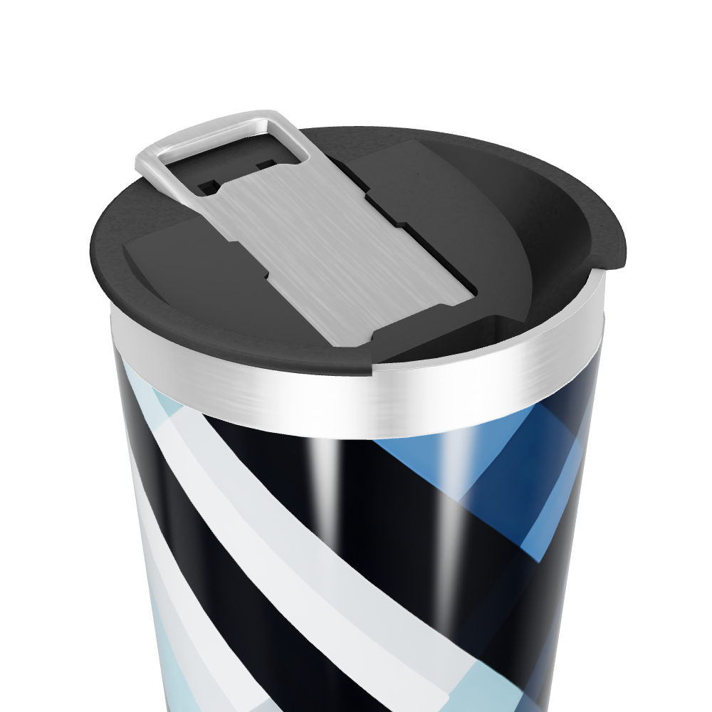 Copo Térmico - Aço Inox Azul Geométrico