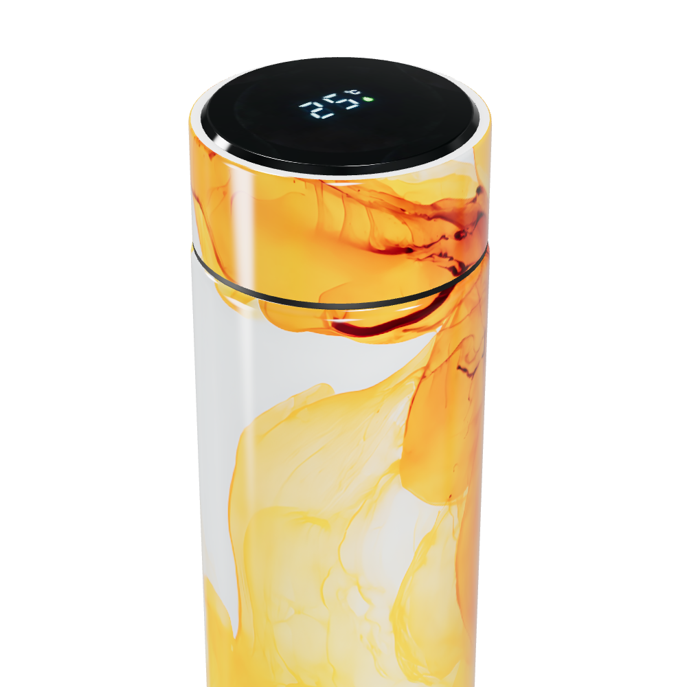 Garrafa Térmica Touch Estampa Abstrata Laranja