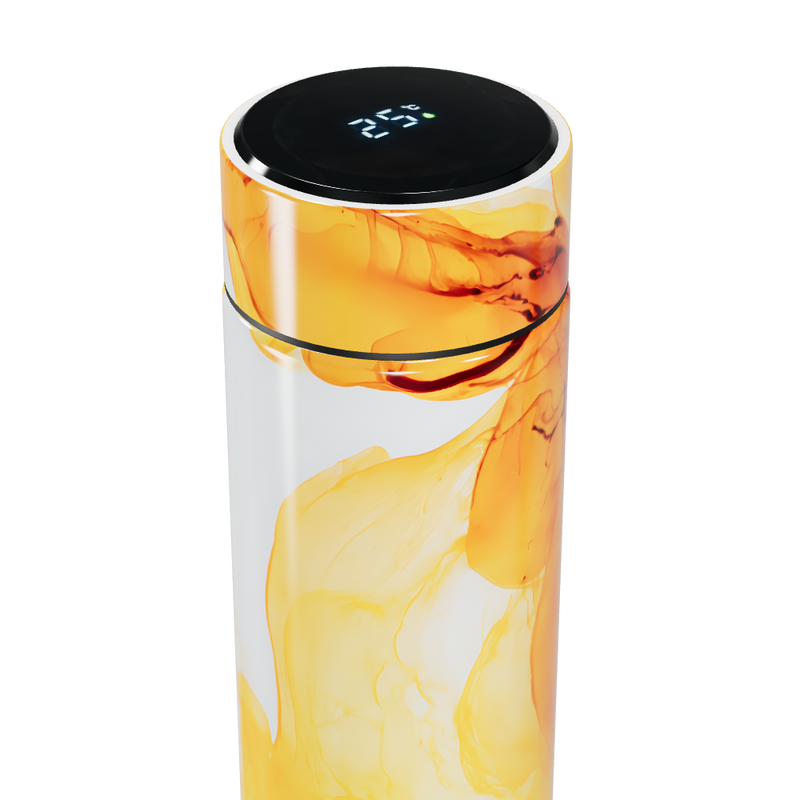 Garrafa Térmica Touch Estampa Abstrata Laranja