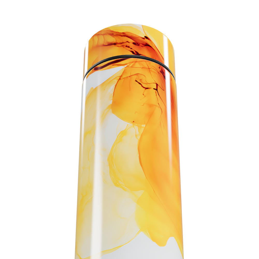 Garrafa Térmica Touch Estampa Abstrata Laranja