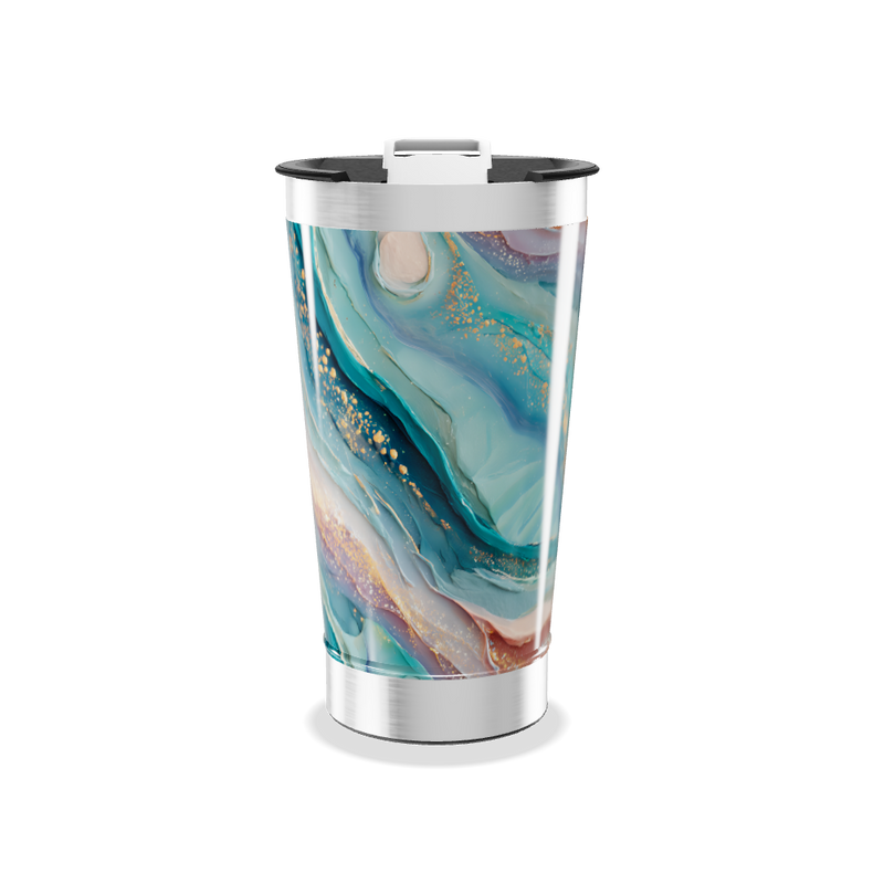 Copo Térmico - Estampa Abstrata Azul