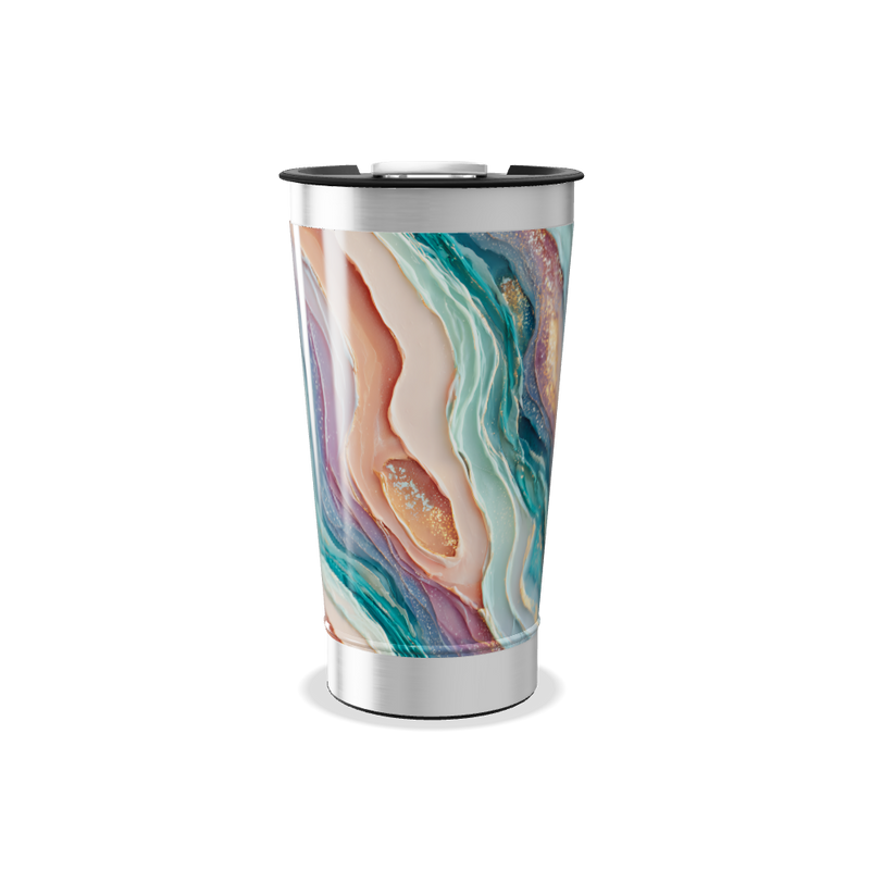 Copo Térmico - Estampa Abstrata Azul