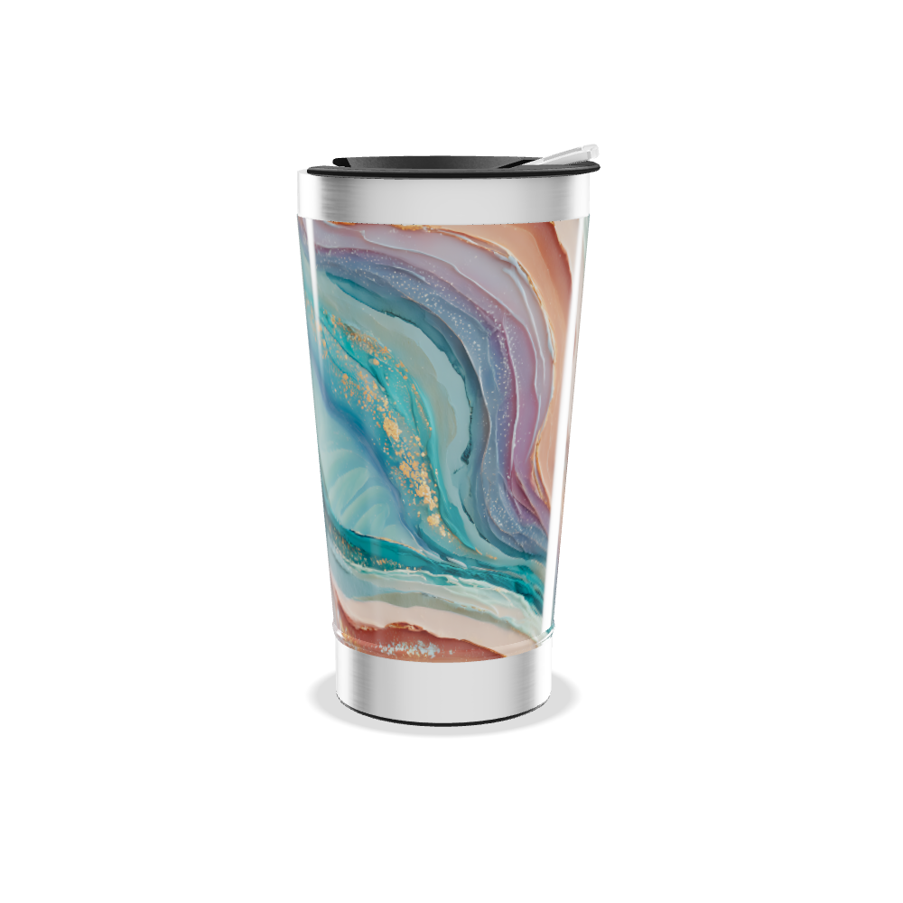 Copo Térmico - Estampa Abstrata Azul