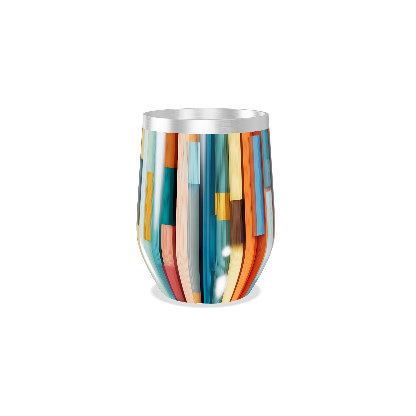 Copo Térmico Slim - Colorido com Listras Verticais