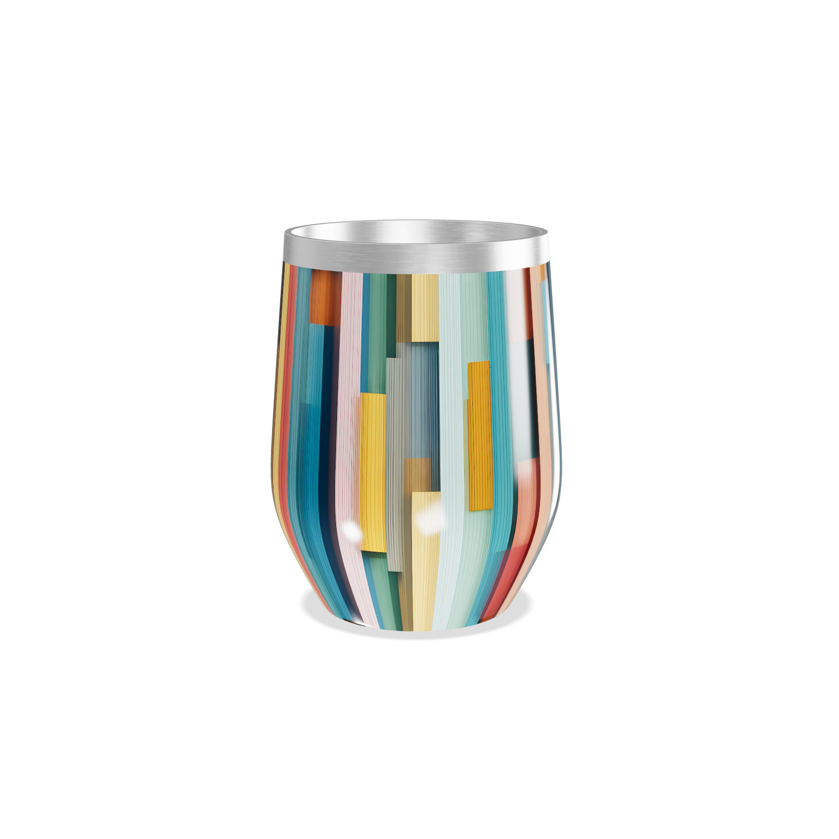 Copo Térmico Slim - Colorido com Listras Verticais