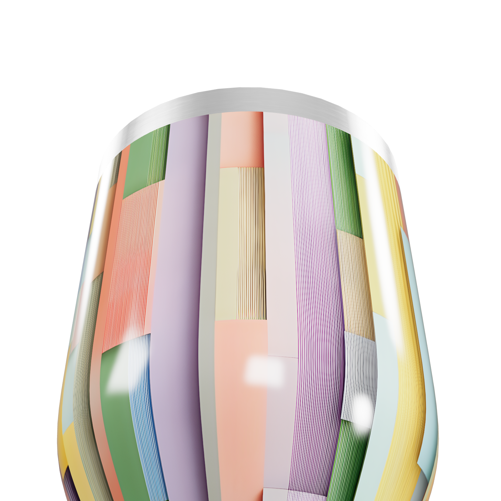 Copo Térmico Slim - Listrado Multicolorido Inox