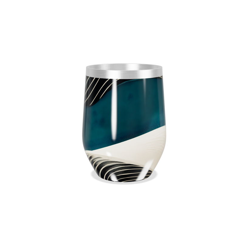 Copo Térmico Slim Azul com Faixas Brancas