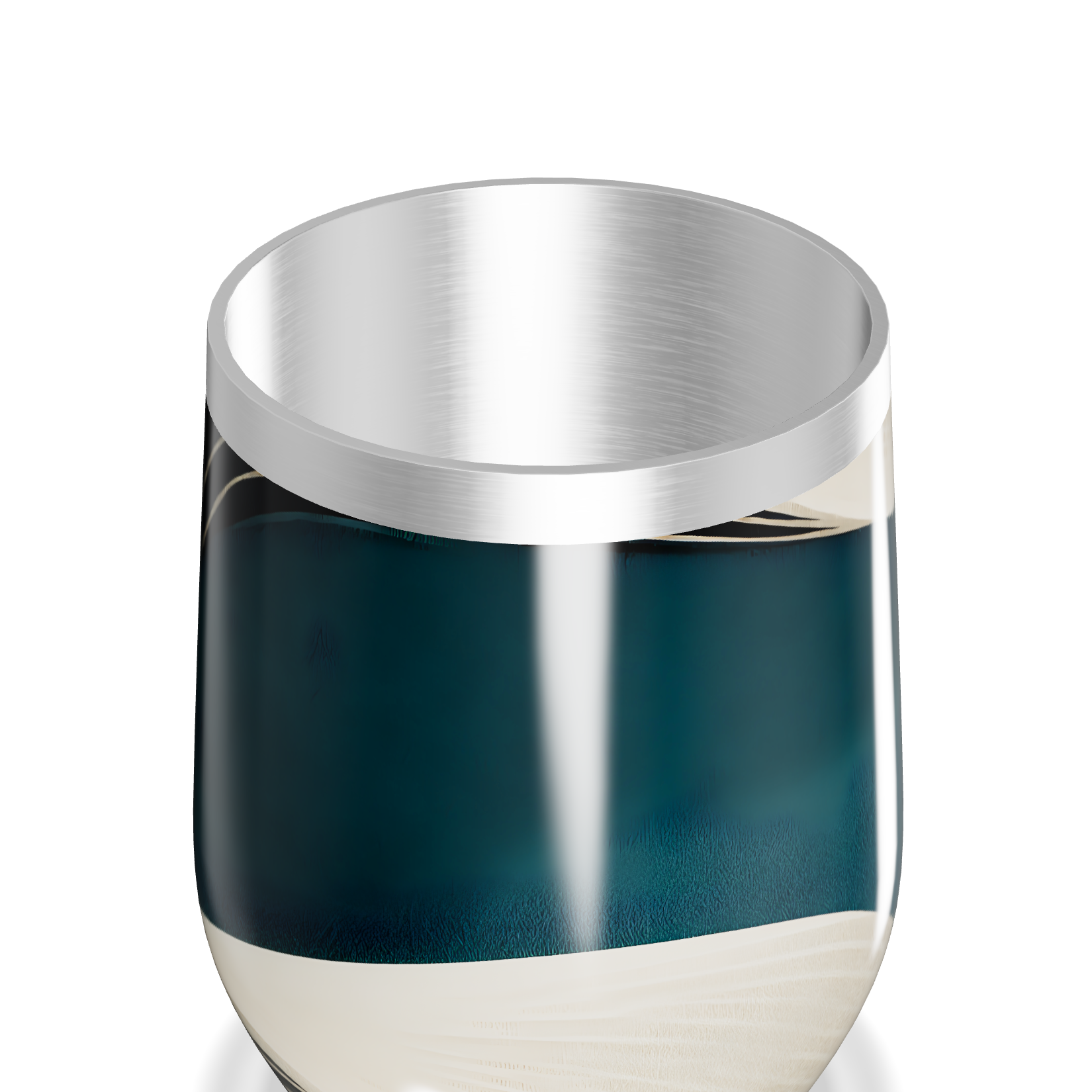 Copo Térmico Slim Azul com Faixas Brancas