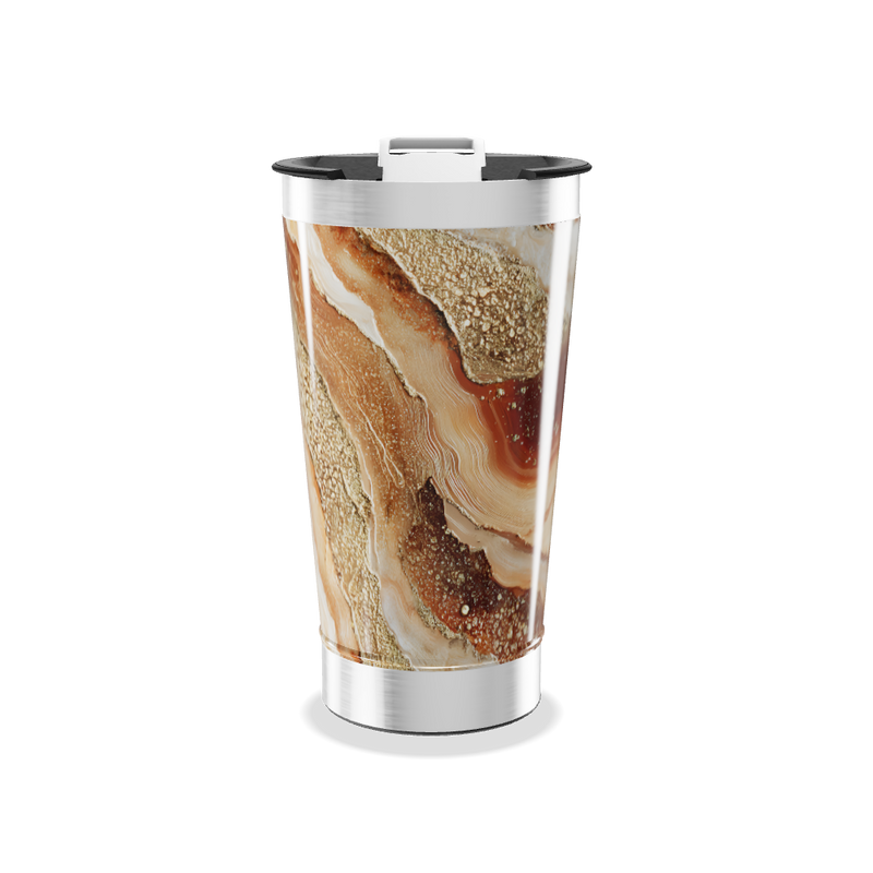 Copo Térmico - Estampa Mármore Caramelo
