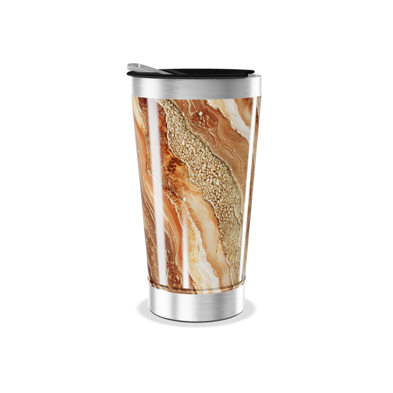 Copo Térmico - Estampa Mármore Caramelo