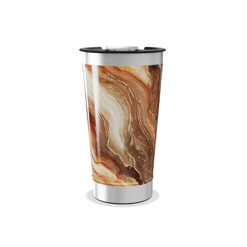 Copo Térmico - Estampa Mármore Caramelo