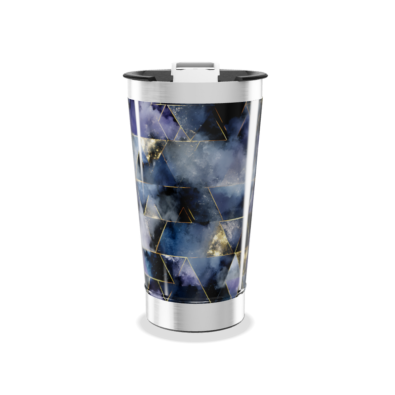 Copo Térmico - Estampa Geométrica Azul