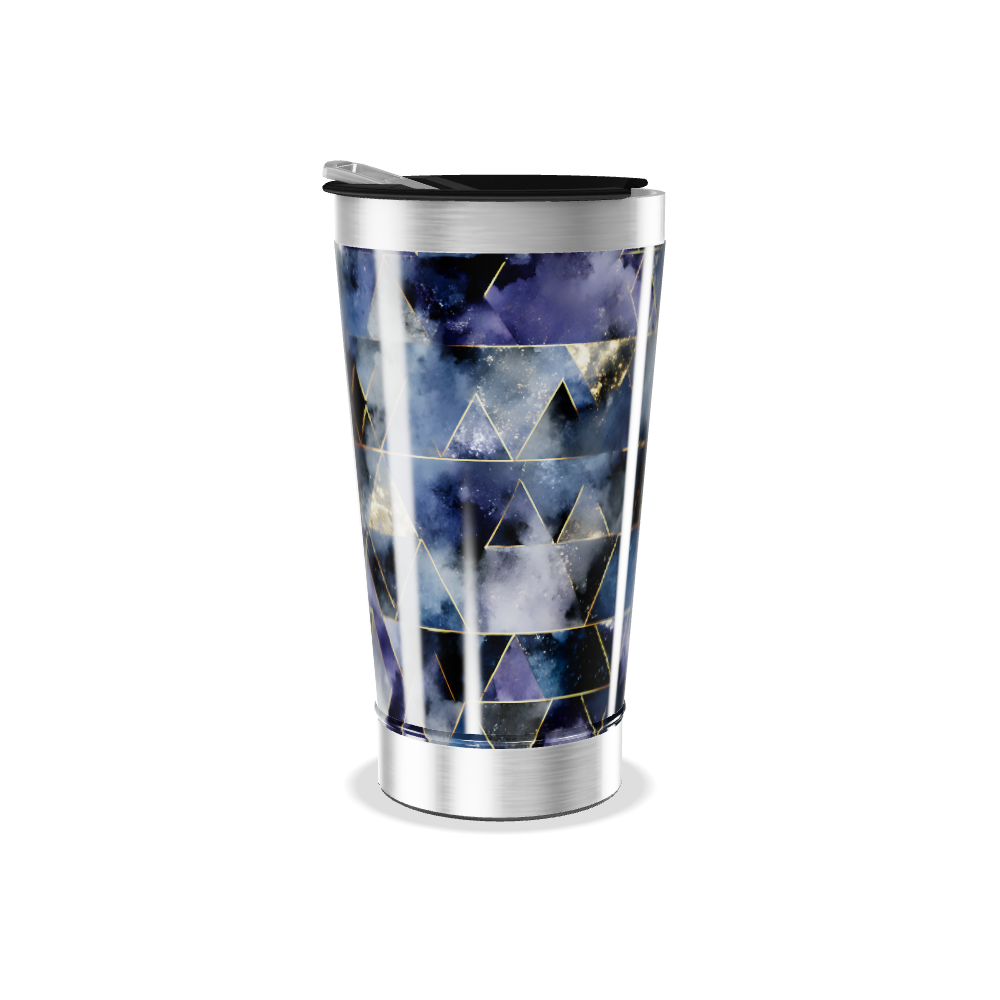 Copo Térmico - Estampa Geométrica Azul