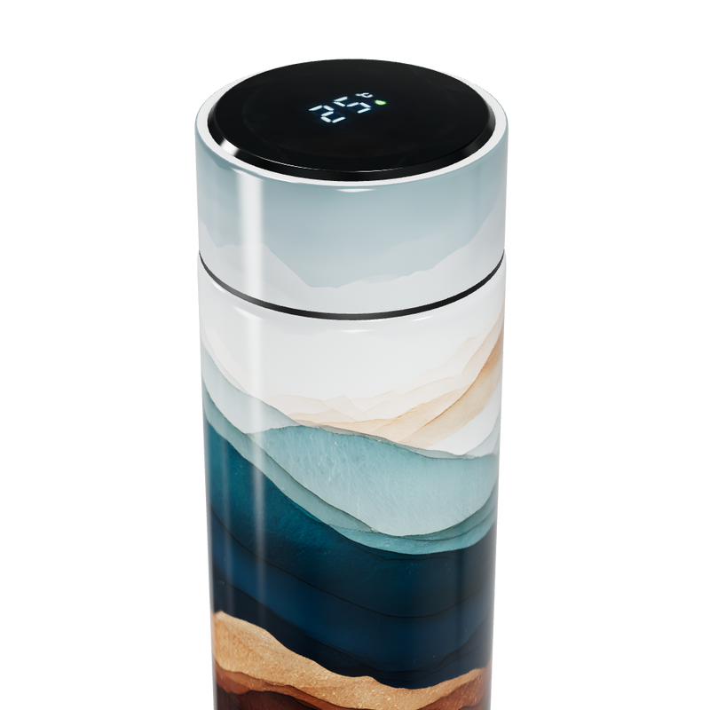 Garrafa Térmica Touch - Estampa Ondas Coloridas