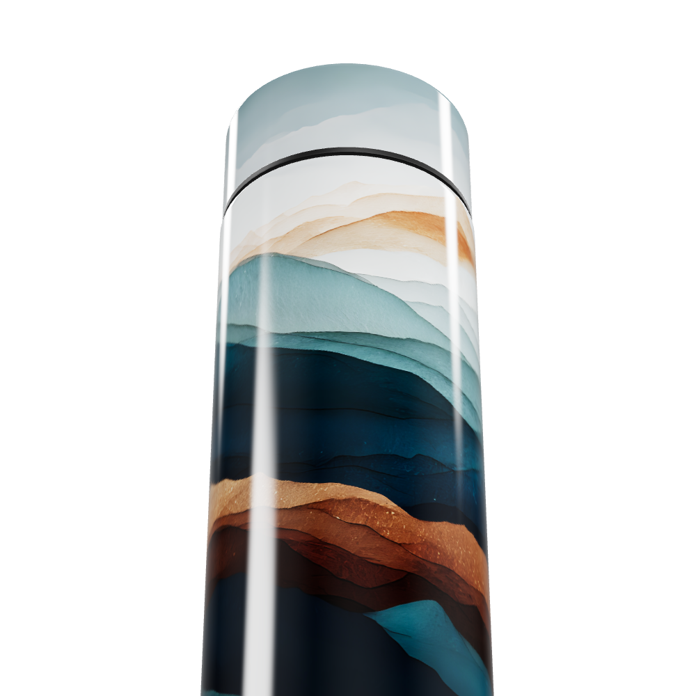 Garrafa Térmica Touch - Estampa Ondas Coloridas