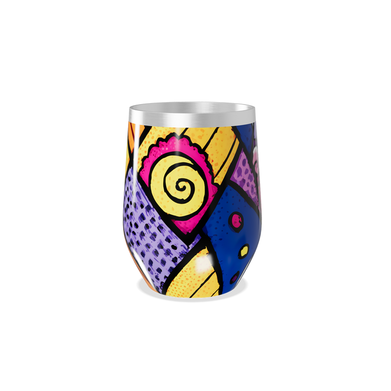 Copo Térmico Slim - Colorido Abstrato Aço Inox