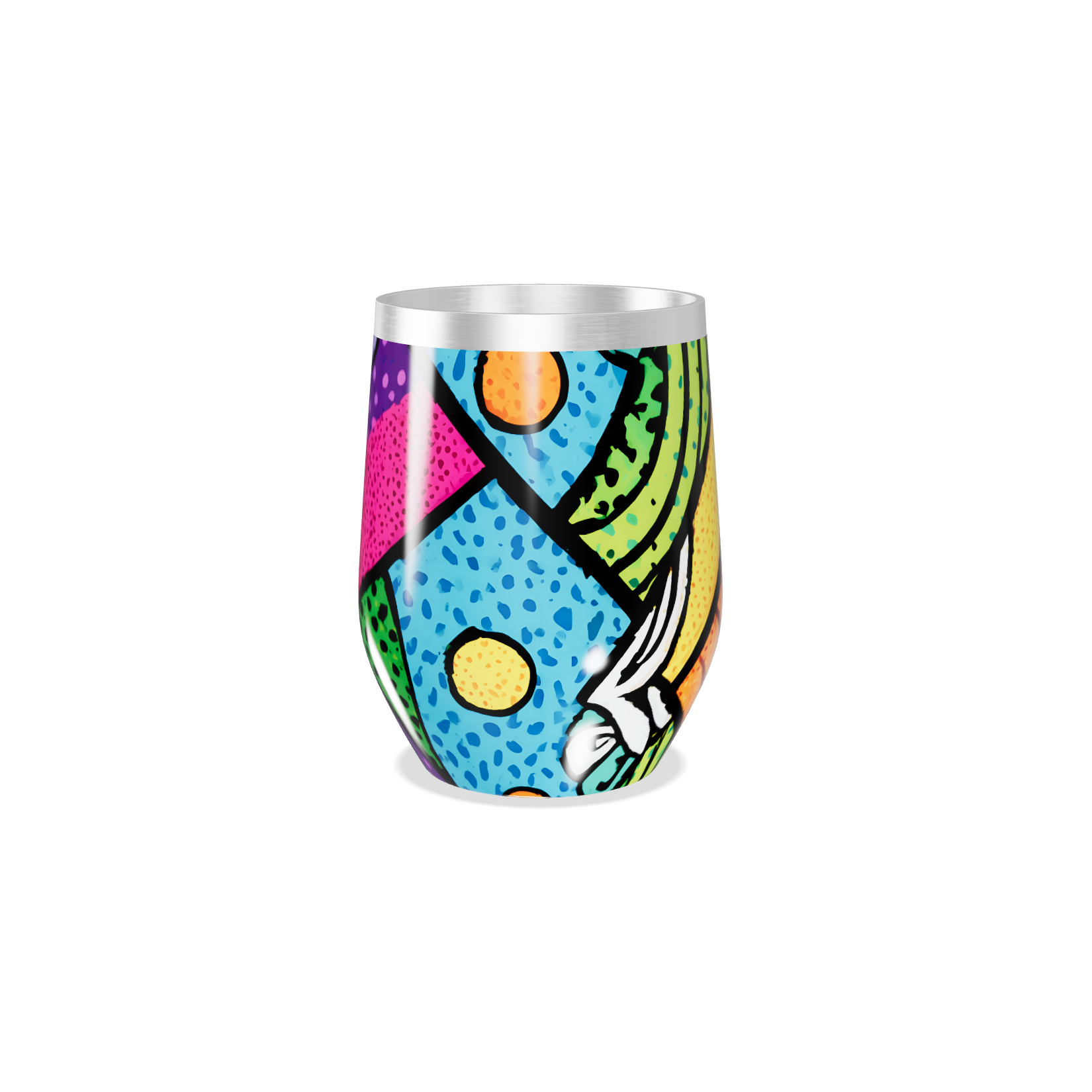 Copo Térmico Slim - Colorido Abstrato Aço Inox