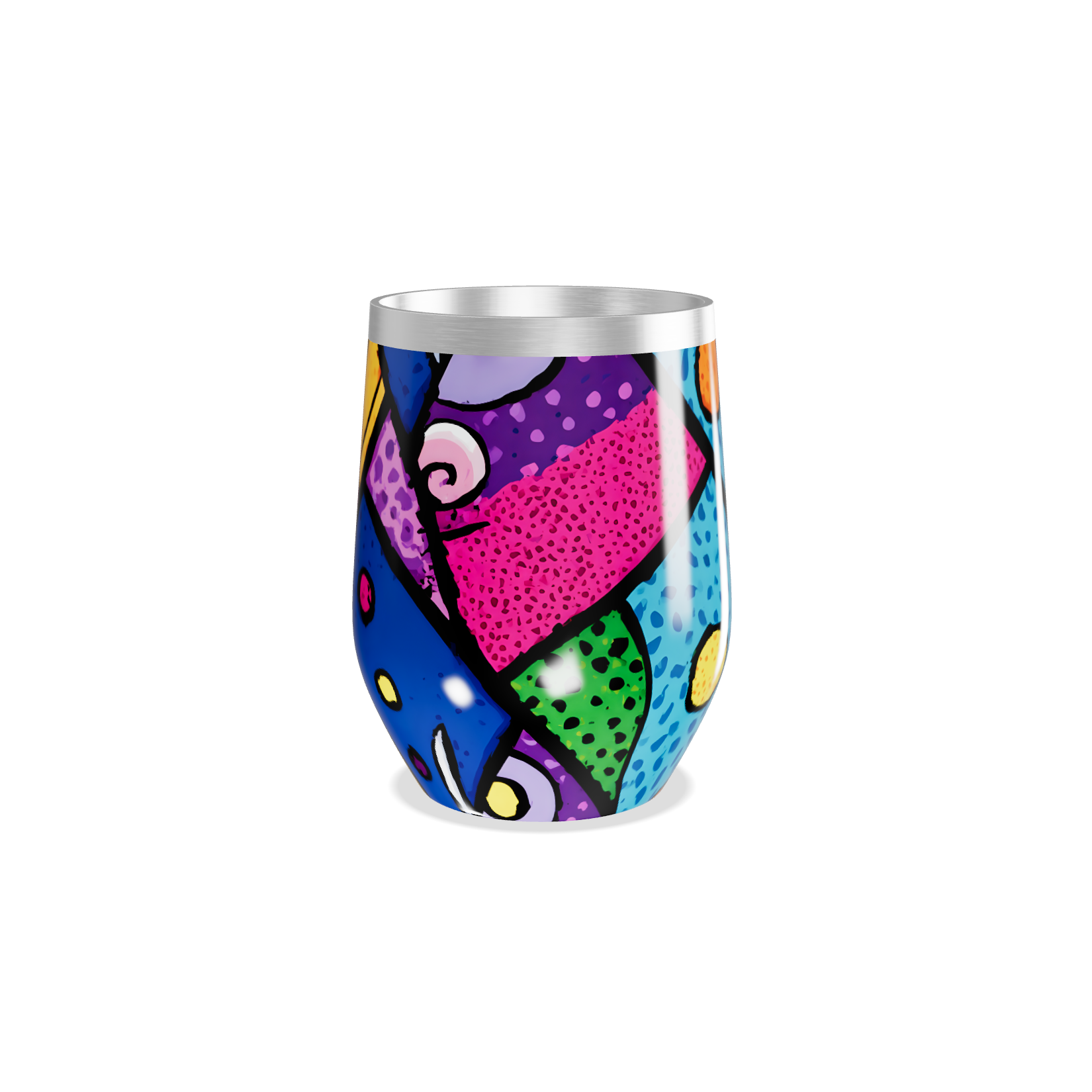 Copo Térmico Slim - Colorido Abstrato Aço Inox