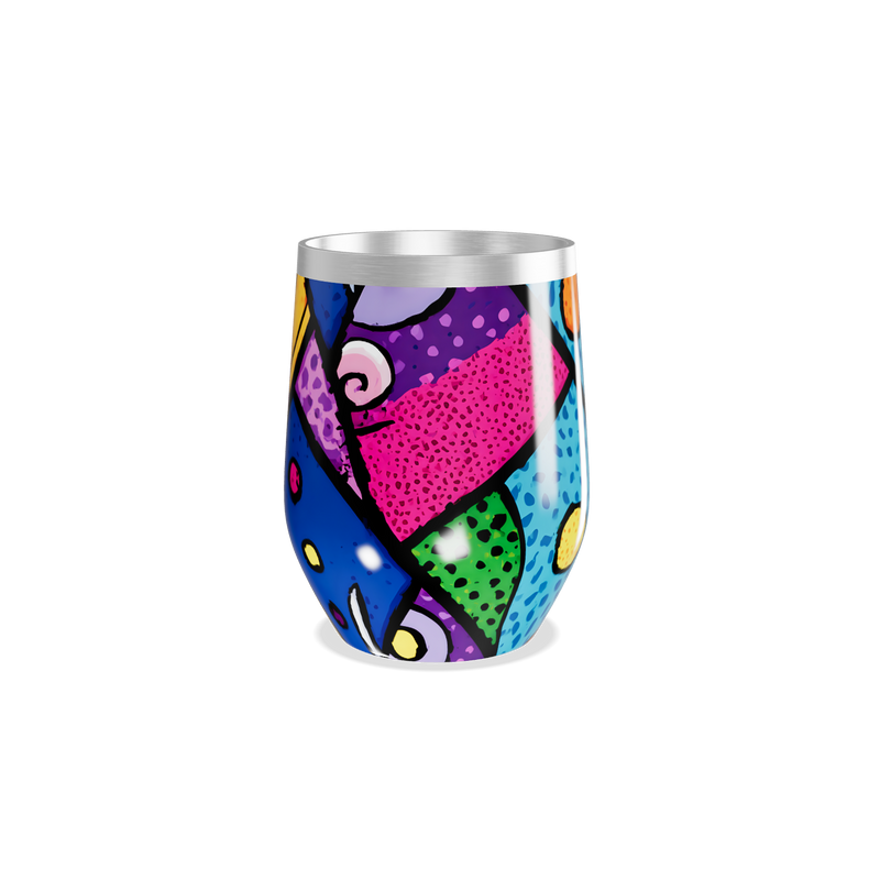 Copo Térmico Slim - Colorido Abstrato Aço Inox