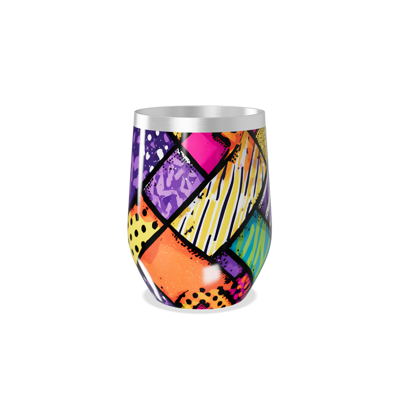 Copo Térmico Slim - Colorido com Estampa Geométrica