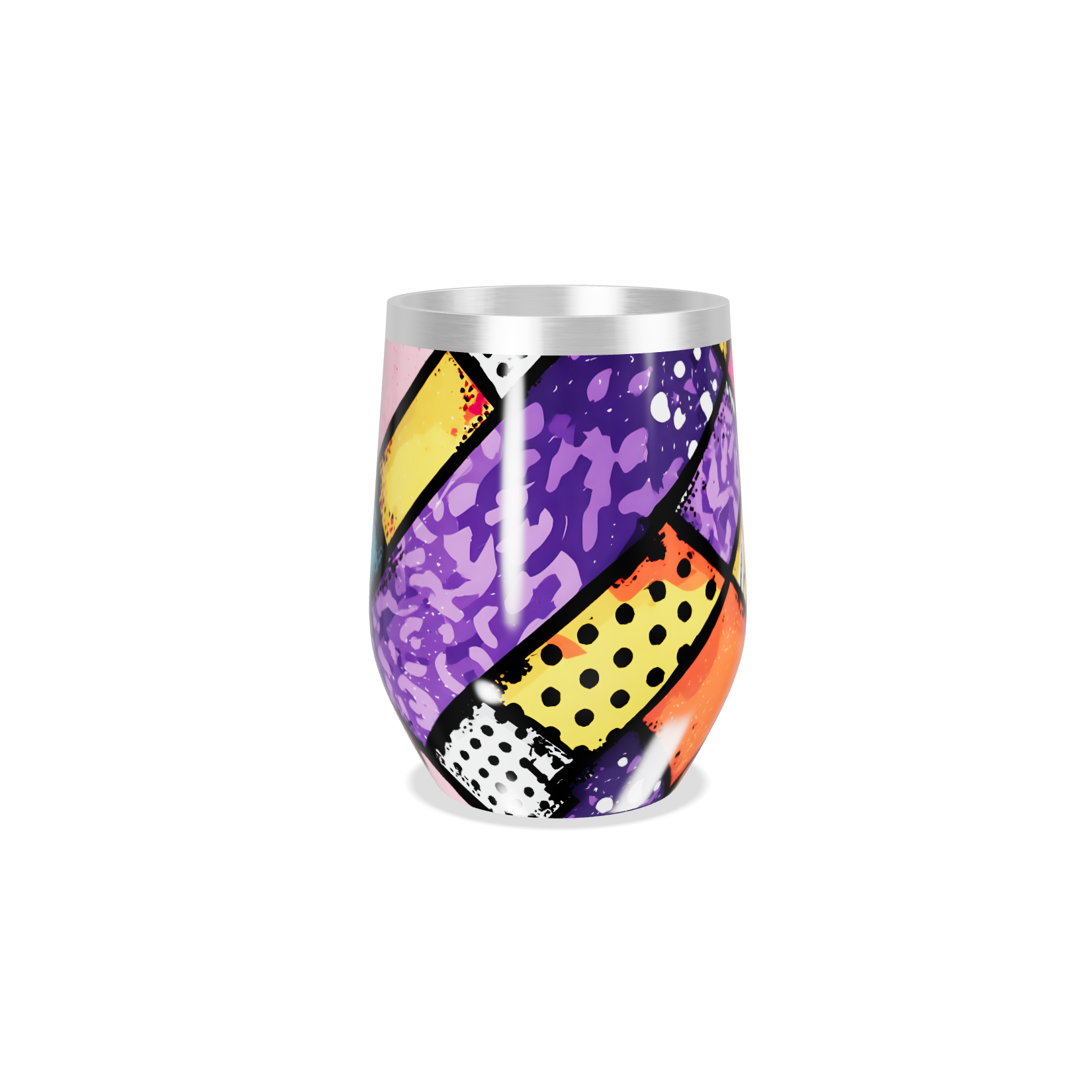 Copo Térmico Slim - Colorido com Estampa Geométrica