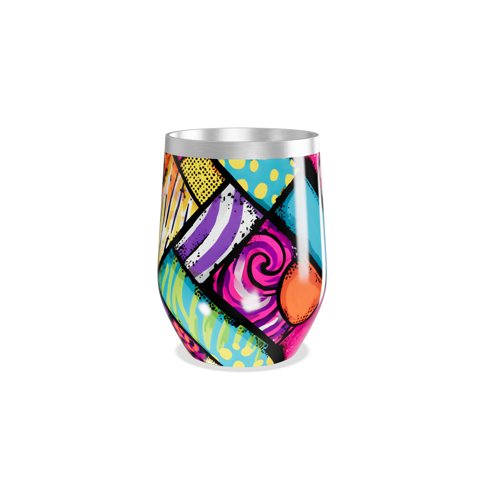 Copo Térmico Slim - Colorido com Estampa Geométrica