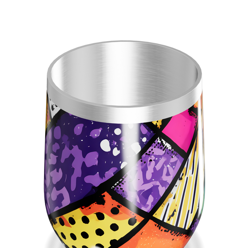 Copo Térmico Slim - Colorido com Estampa Geométrica