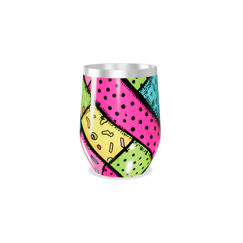 Copo Térmico Slim - Colorido Geométrico Aço