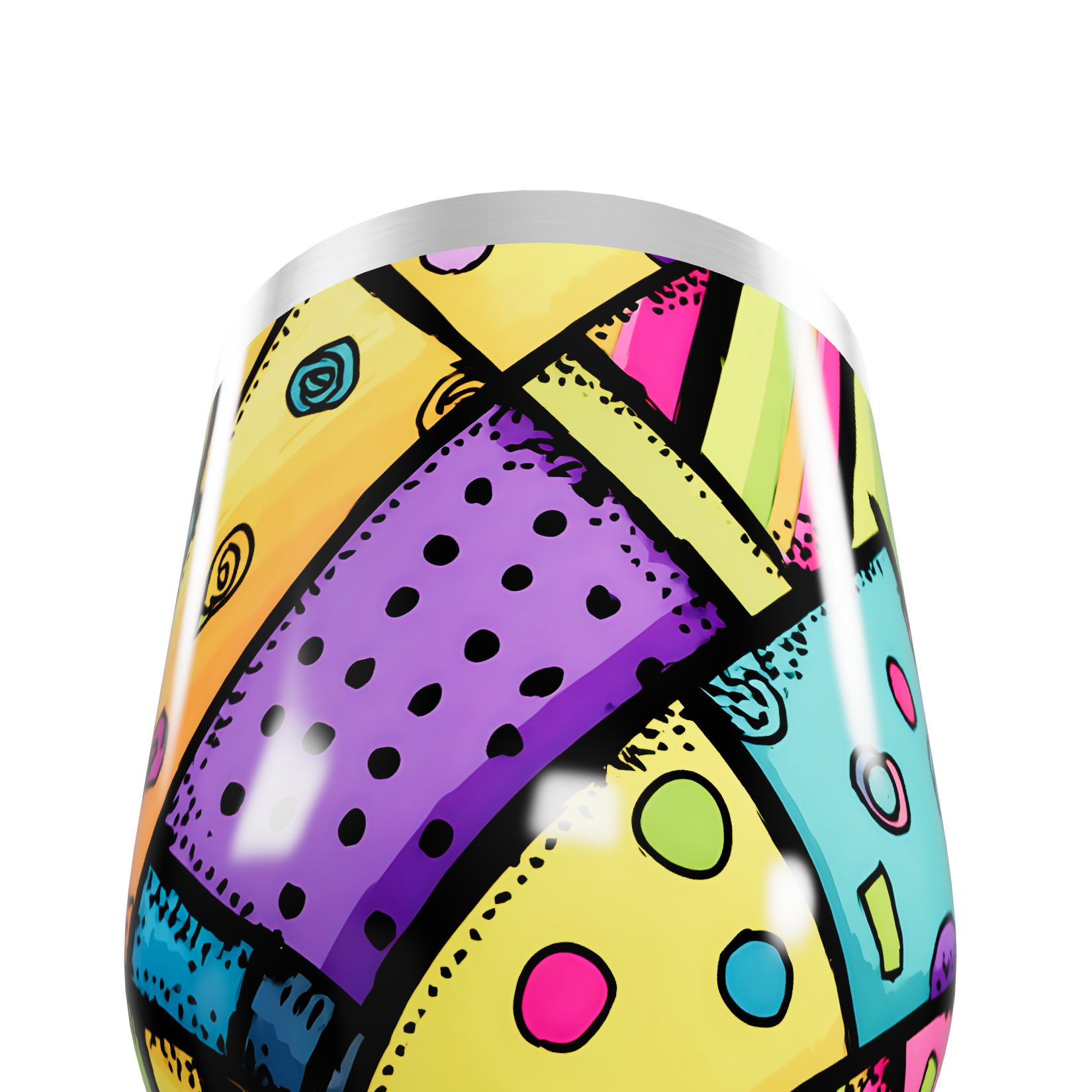 Copo Térmico Slim - Colorido Geométrico Aço