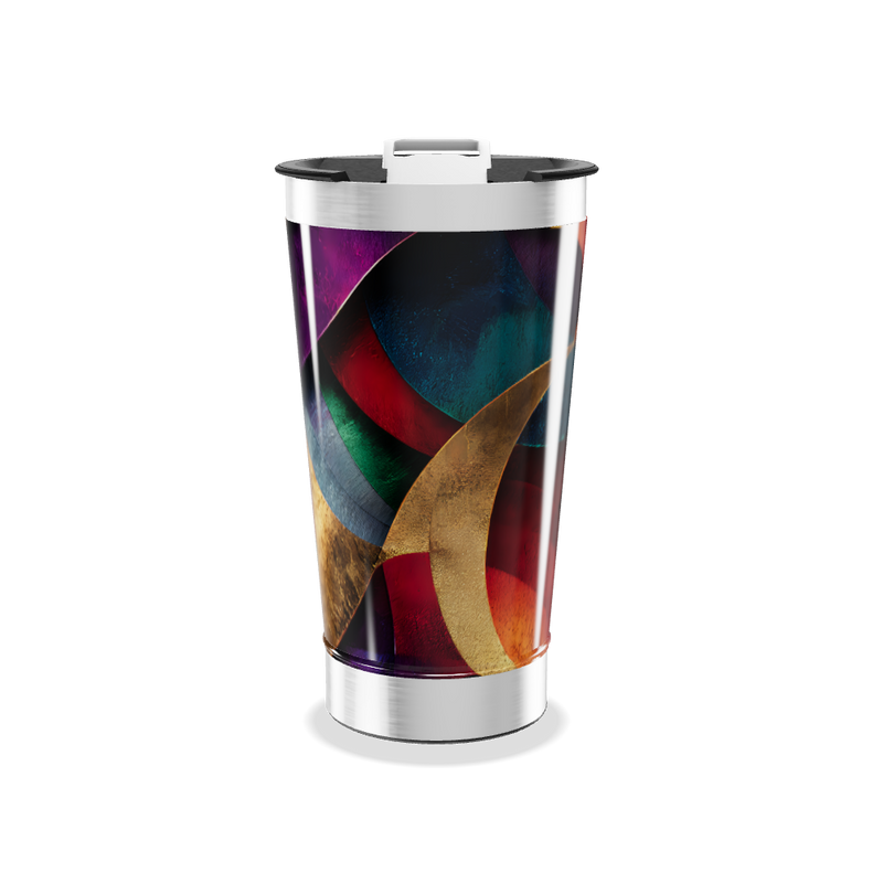 Copo Térmico - Estampa Abstrata Multicolorida