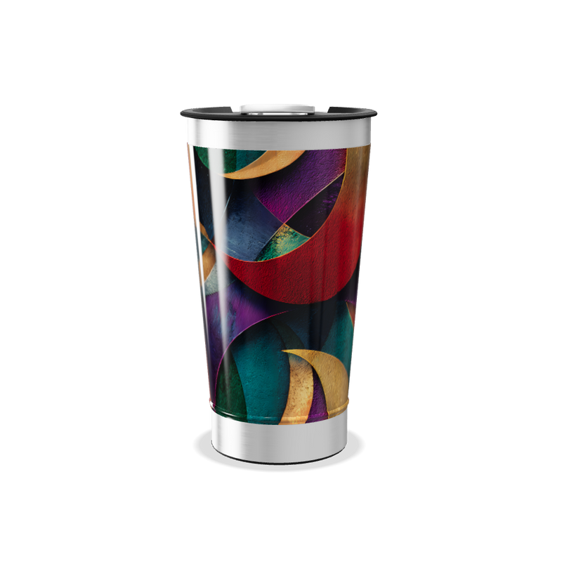 Copo Térmico - Estampa Abstrata Multicolorida