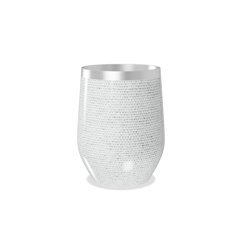 Copo Térmico Slim - Textura Branca Aço Inox