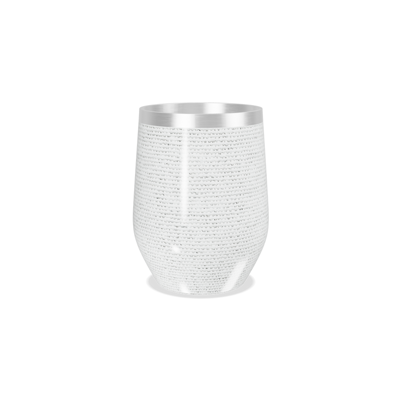 Copo Térmico Slim - Textura Branca Aço Inox